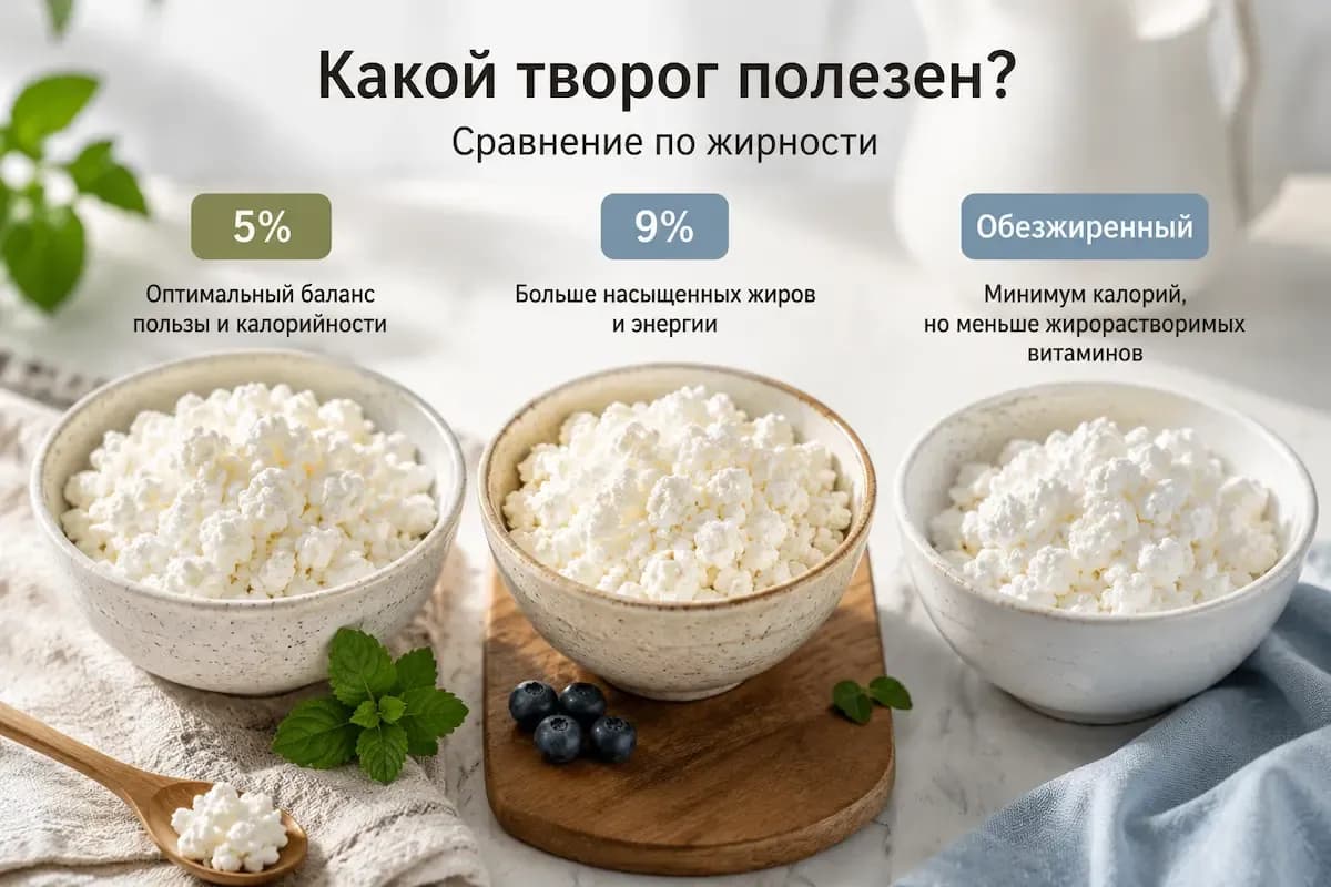Творог в миске — какой процент жирности выбрать